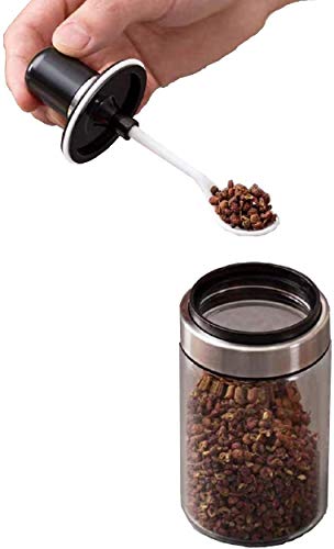 SEMITO Glass Spice Jars With Serving Spoon Lid - 250 ml, Pack of 1, Clear - Image 5