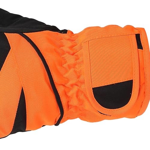 FabSeasons Unisex Warm Winter Gloves, Waterproof, Windproof for Hiking, Driving, Running & Outdoors, Fits for 7-12 Years Old Boys and Girls (Orange) - Image 4