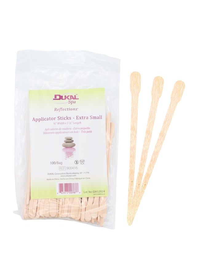 dukal Reflections Wax Body Treatment Applicators, Beige, 1 Bag, 100 Count, 3-1/2" x 1/4" - Image 1
