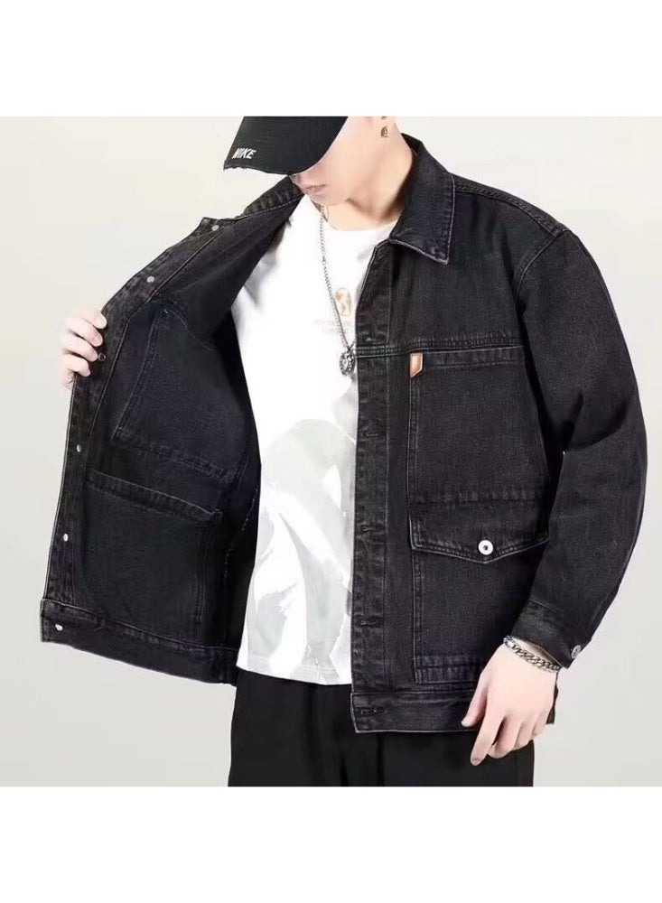 New Men'S Casual Denim Coat High Street Handsome Loose Plus Size Multi-Pocket Jacket Fashion Brand All-Matching - Image 2