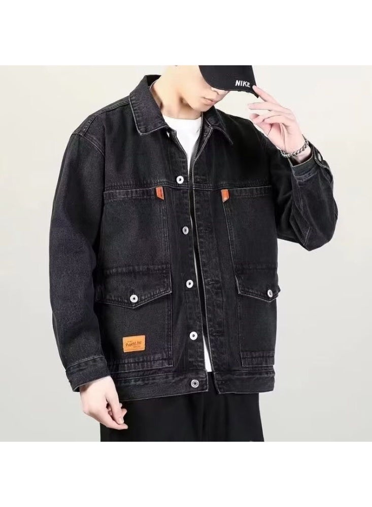 New Men'S Casual Denim Coat High Street Handsome Loose Plus Size Multi-Pocket Jacket Fashion Brand All-Matching - Image 4