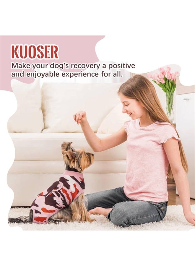 Kuoser بدلة استعادة جراحة الكلاب، بدلة استعادة احترافية للكلاب، بدلة استعادة جراحية للكلاب للذكور والإناث، بدلة مضادة لللعق للكلاب الصغيرة والمتوسطة والكبيرة، بدلة للجراء بديلة للقلادة و مخروط E، - Image 2