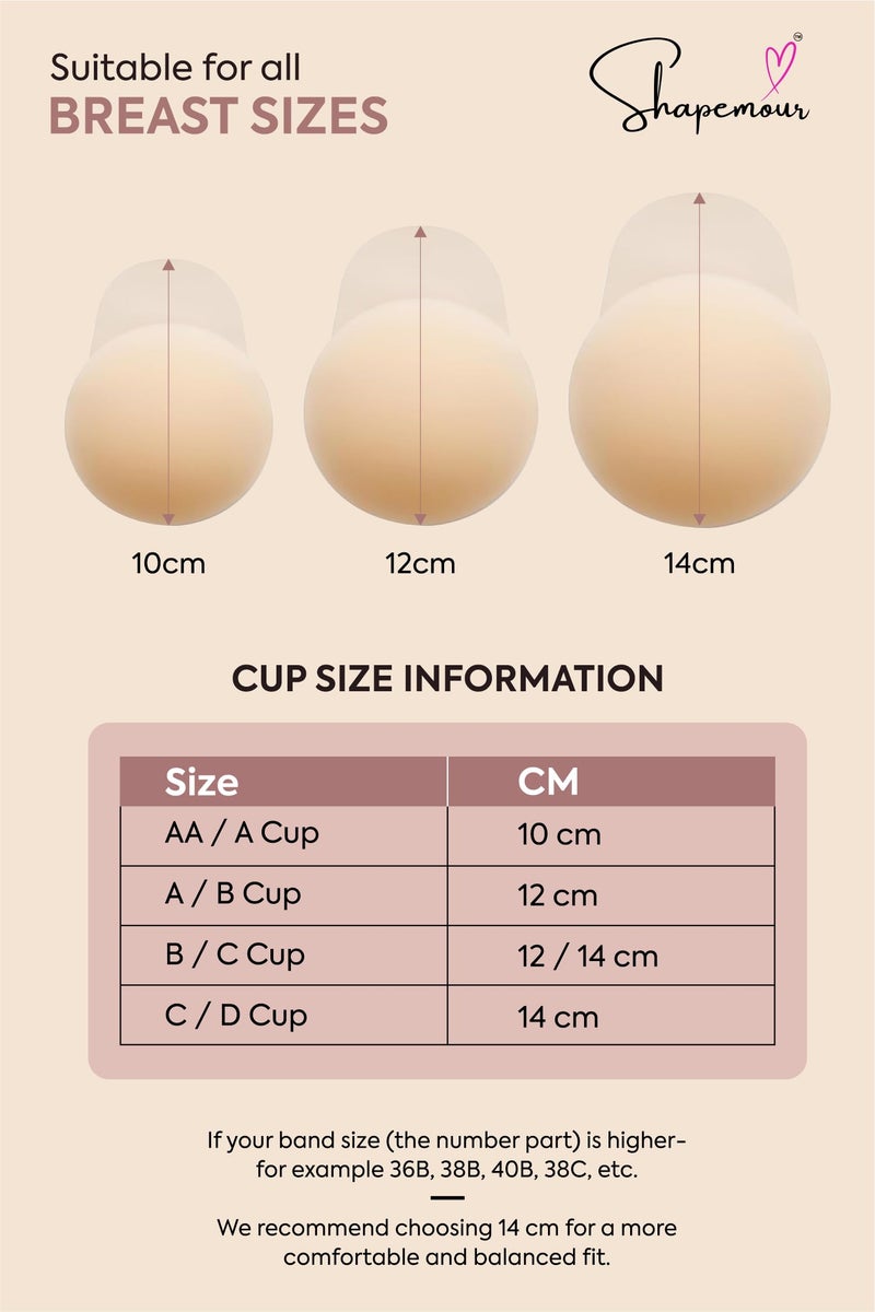 SHAPEMOUR Lift Ups Silicone Breast Lift Pads | Invisible Push Up Effect | Medical Grade Bunny Ups, Hypoallergenic, Reusable 80+ Uses | Bunny ups (12 cm) - Image 3
