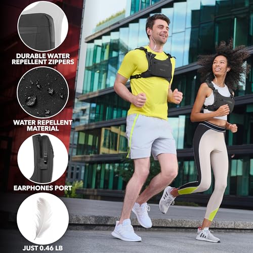 Trailoom Running Chest Pack, Reflective Vest, Water Repellent, Phone Holder, Men & Women, Workout Bag for Runners, Cycling, Biking, EDC Pouch, Jogging Carrier, Hidden Pocket, Lightweight (Black) - Image 3