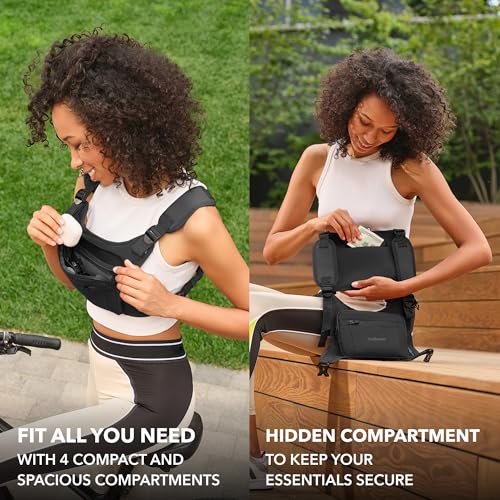 Trailoom Running Chest Pack, Reflective Vest, Water Repellent, Phone Holder, Men & Women, Workout Bag for Runners, Cycling, Biking, EDC Pouch, Jogging Carrier, Hidden Pocket, Lightweight (Black) - Image 4