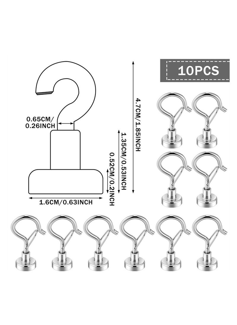 Magnetic Hooks with Snap, 25lbs Heavy Duty Magnets with Hook for Refrigerator, Strong Cruise Hook for Hanging, Magnetic Hanger for Cabin, Grill, Wreath, Kitchen, Office, Pack of 10  - Image 2