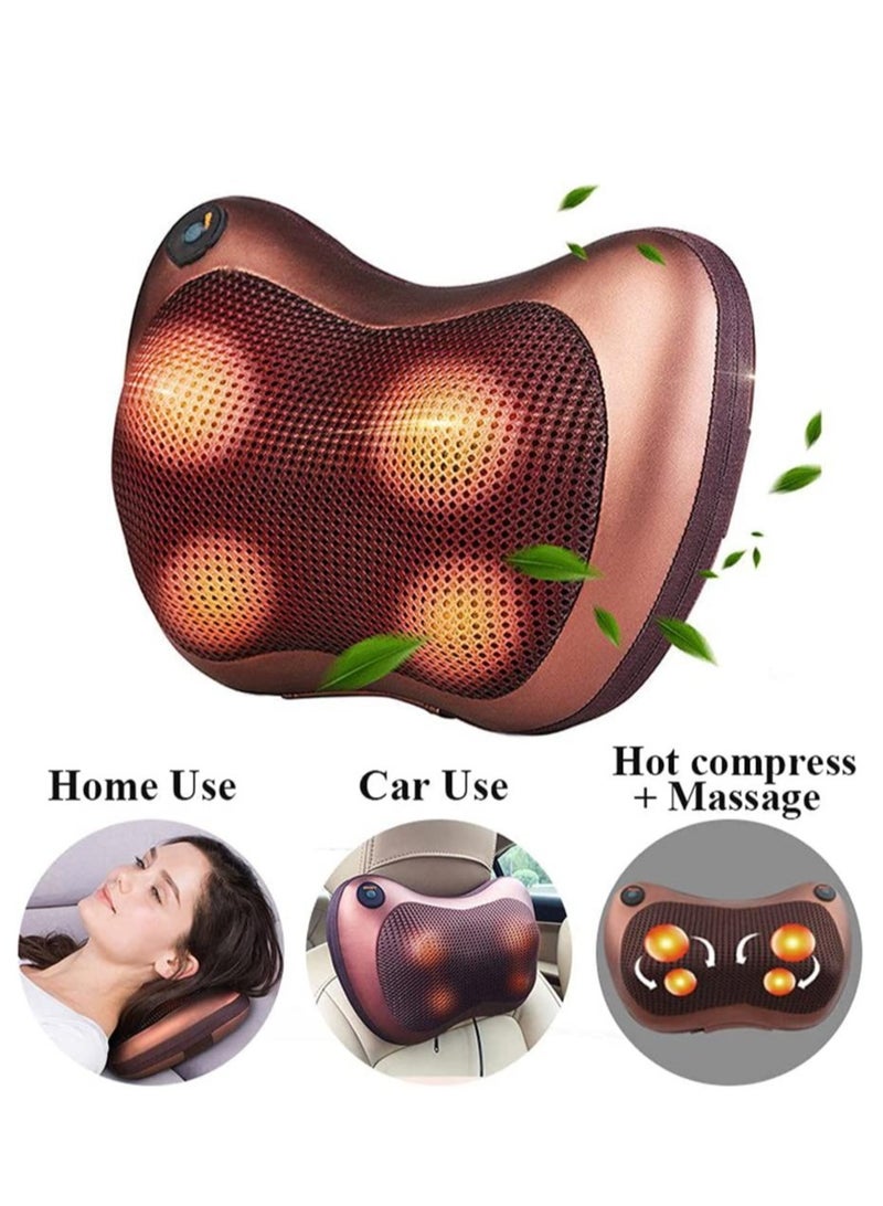 ELTRAZONE Electric Massage Pillow Neck Shoulder Head Car Home Support Massager Pain Relief Massager (Brown) - Image 2