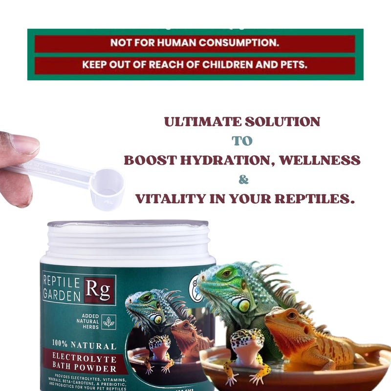 7pets Reptile Garden Lizard and Dragon Electrolyte Bath Powder | Boosts Hydration, Wellness, and Vitality | Added Natural Herbs (100 GMS) - Image 5