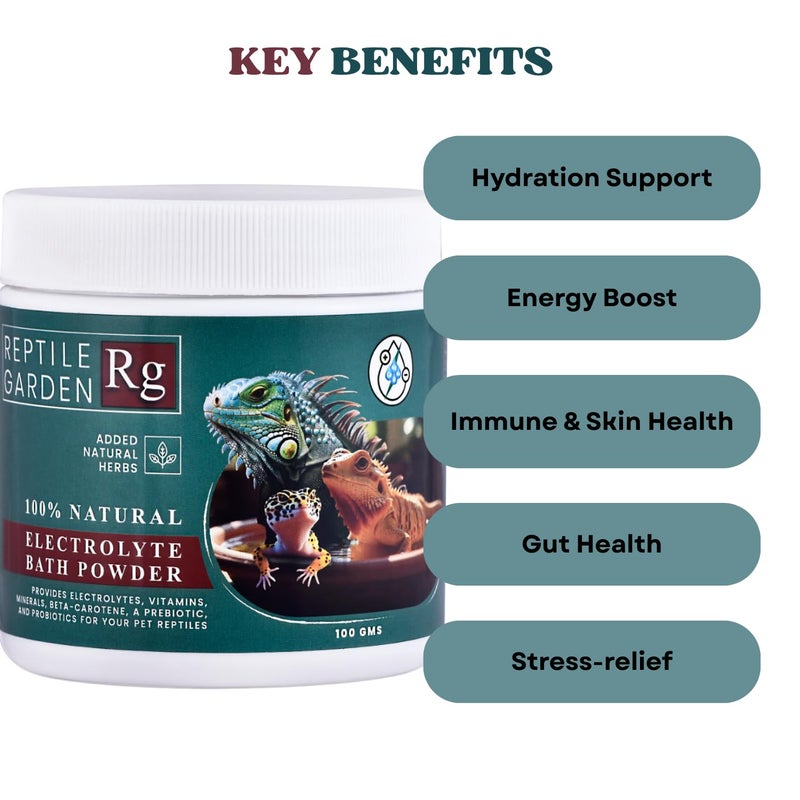 7pets Reptile Garden Lizard and Dragon Electrolyte Bath Powder | Boosts Hydration, Wellness, and Vitality | Added Natural Herbs (100 GMS) - Image 4