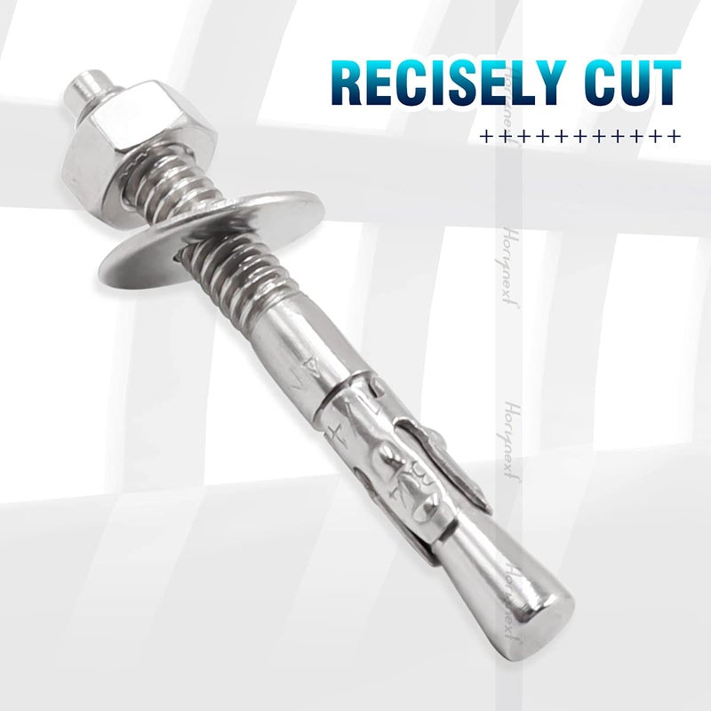 Horiznext 1/4" x 2-1/4" inch Stainless Steel Standard Strong Wedge Anchor, Fasteners for Concrete (4 pcs) - Image 4
