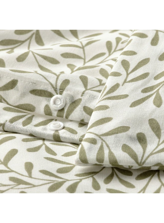 ڈیویٹ کور اور تکیے کا کیس، سفید/سبز، 150x200/50x80 سینٹی میٹر - Image 3