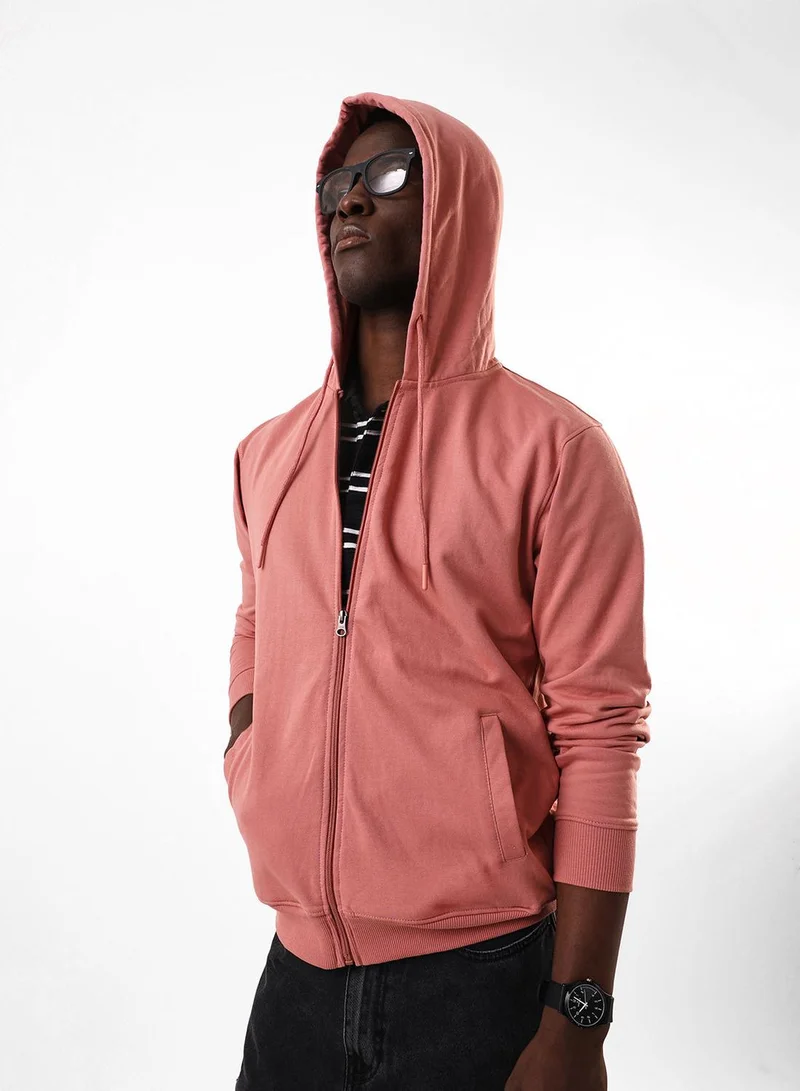 Dennis Lingo Men's Rose Cotton Blend Front Open Regular Fit Sweatshirt