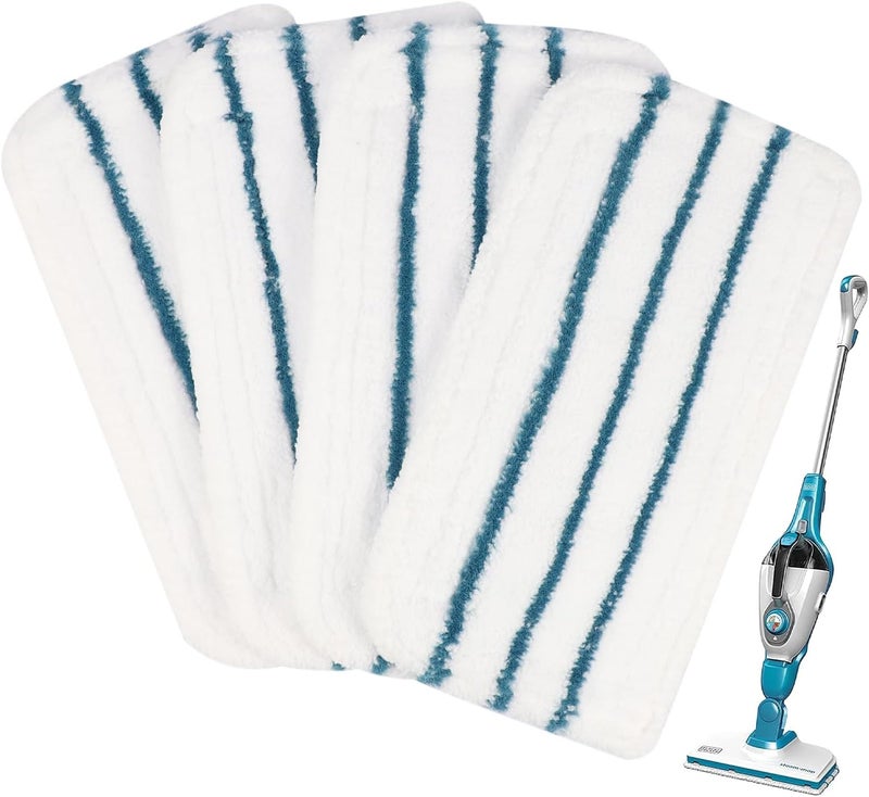 Wisorder 4 PCS Replacement Pads Accessories Compatible with Black+Decker Steam Mop SM1600, SM1610, SM1620, HSM13E1, HSMC1300FX, HSMC1321, HSMC1321APB, HSMC1361SGP, BDH1855SM, BDH1760SM, SMP20 Mop Pads - Image 1