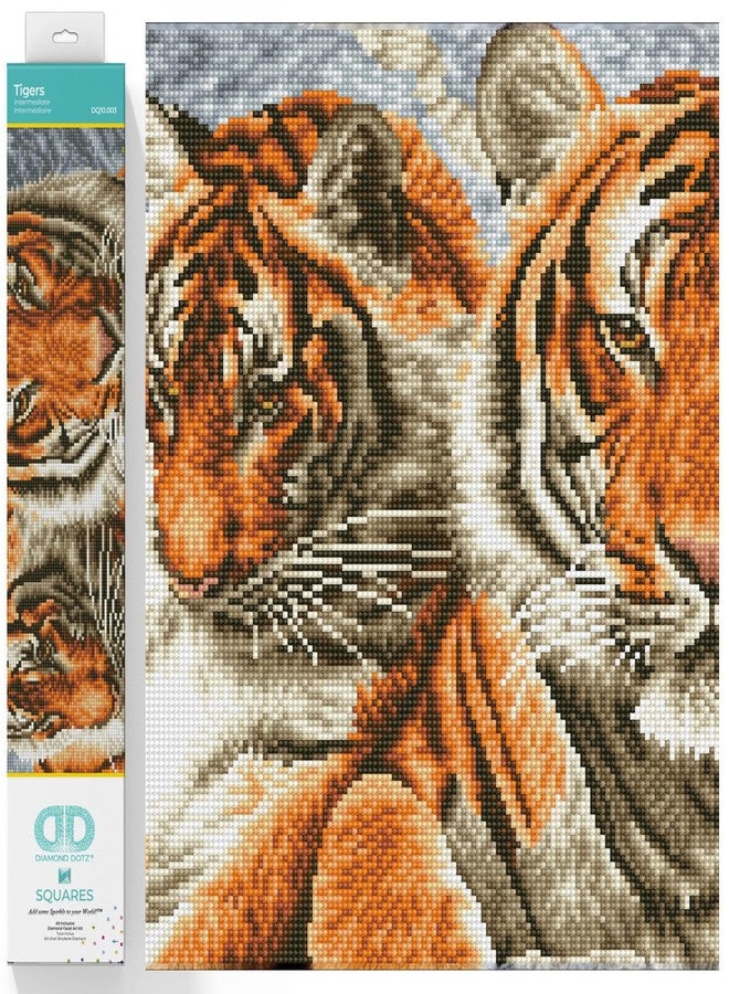 DIAMOND DOTZ Tigers Animal Diamond Painting Kits for Adults - Diamond Art Kits a Relaxing Creative Craft Kit with Dotz Gems 14.6"x20.3" - Image 1