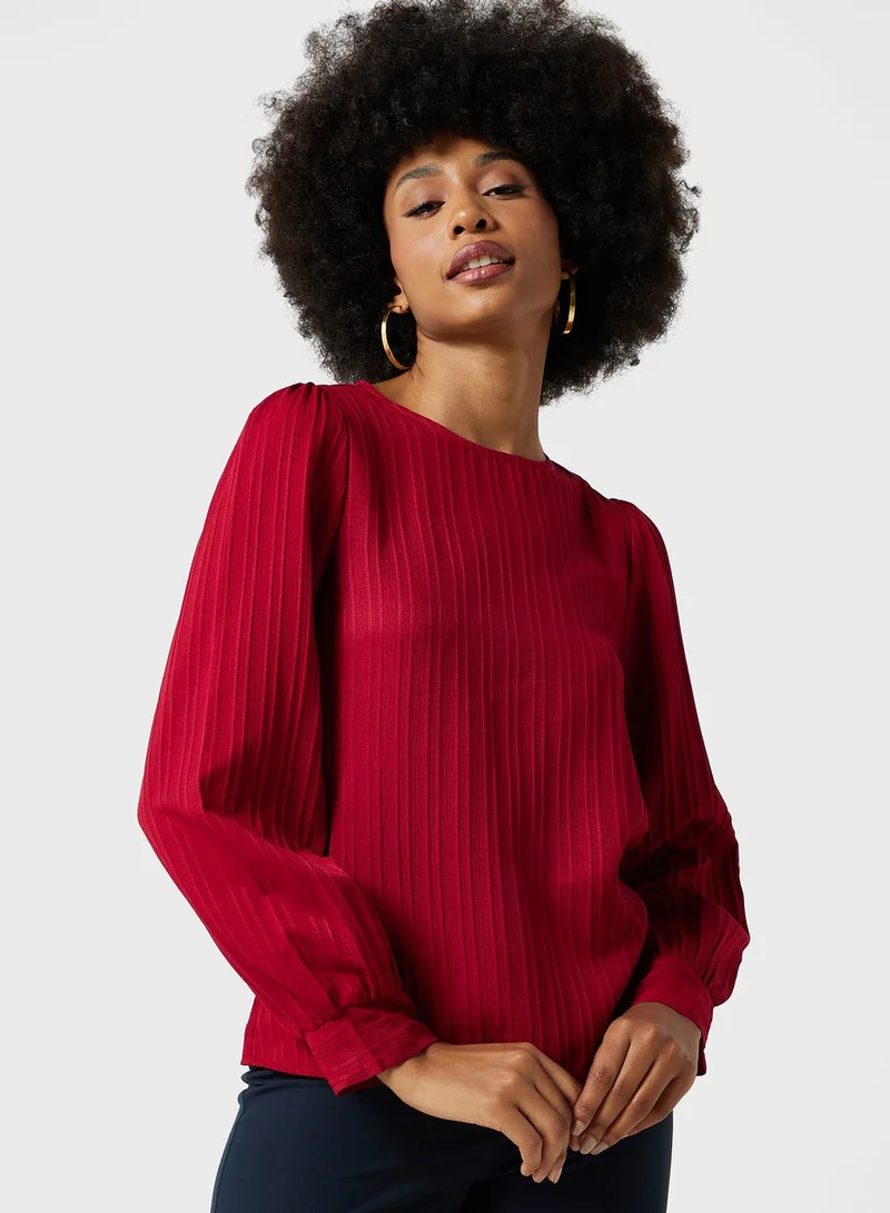 ELLA Textured Boat Neck Sweater