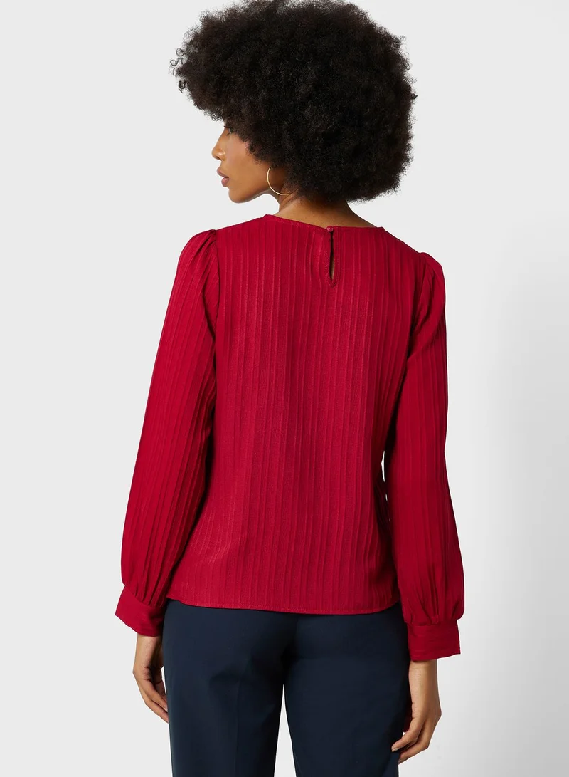 ELLA Textured Boat Neck Sweater