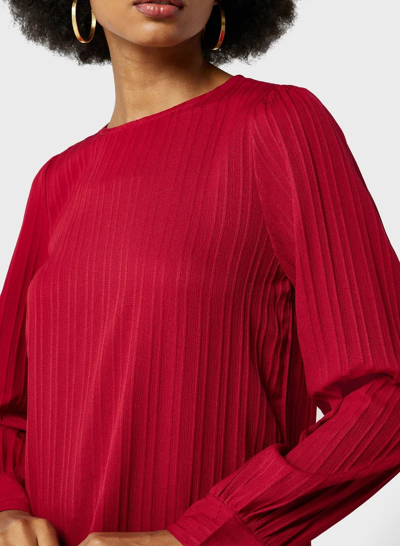 ELLA Textured Boat Neck Sweater