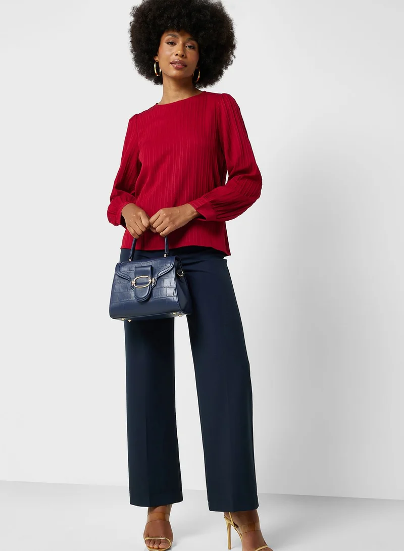 ELLA Textured Boat Neck Sweater