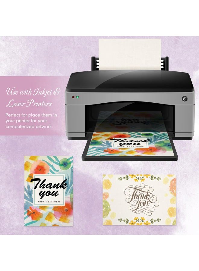 Geosar 200 Sheets Linen Cardstock 5 x 7 Invitation Cardstock Heavy Weight Printer Paper Cardstock 92lb 250GSM Card Stock for Printer Index Cards Cover Postcards Blank Flash Note Greeting (Cream) - Image 3