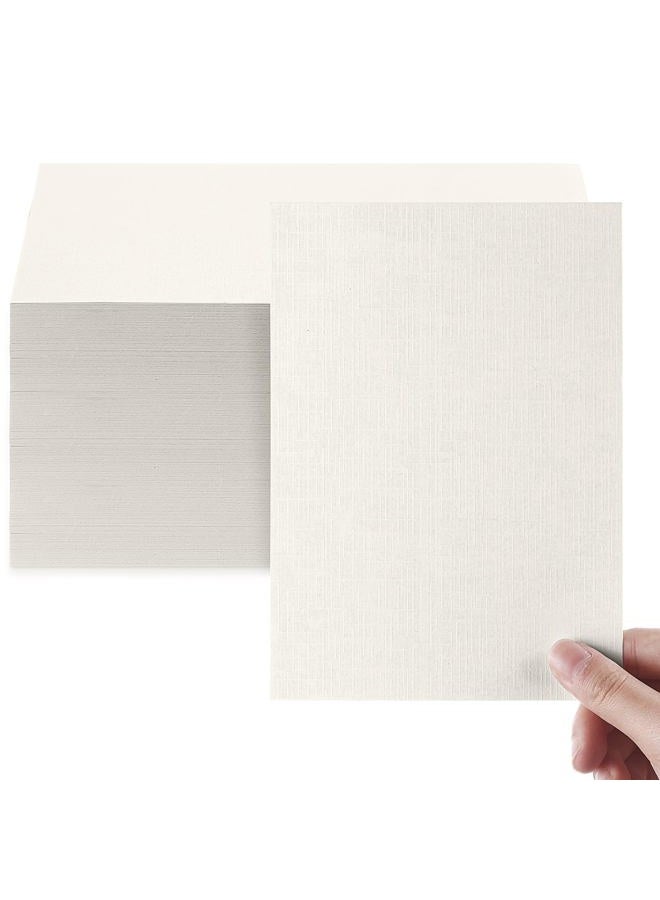 Geosar 200 Sheets Linen Cardstock 5 x 7 Invitation Cardstock Heavy Weight Printer Paper Cardstock 92lb 250GSM Card Stock for Printer Index Cards Cover Postcards Blank Flash Note Greeting (Cream) - Image 1