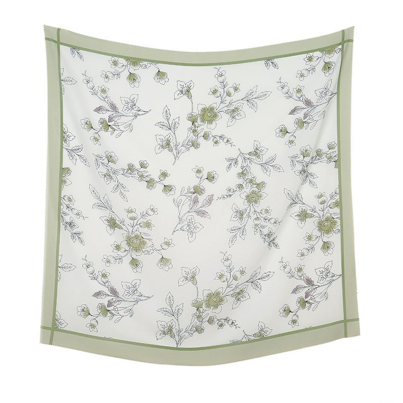 Malaysia Floral Print Laser Cut Large Scarf 24# 