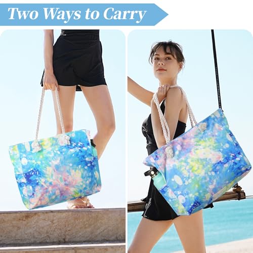 Tavaleu Beach Bags for Women - Large Beach Tote Bag, Women Sandproof Pool Bag for Pool Gym Grocery Travel - Image 2