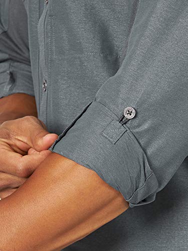 ATG by Wrangler mens Long Sleeve Mixed Material Shirt, Turbulence, X-Large US - Image 5