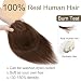 SEGO Hair Toppers for Women Real Human Hair No Bangs, 130% Density 10 * 12CM Silk Base Remy Clip in Top Wiglet Hairpieces Add Volume-10 Inch 04 Medium Brown - Image 3