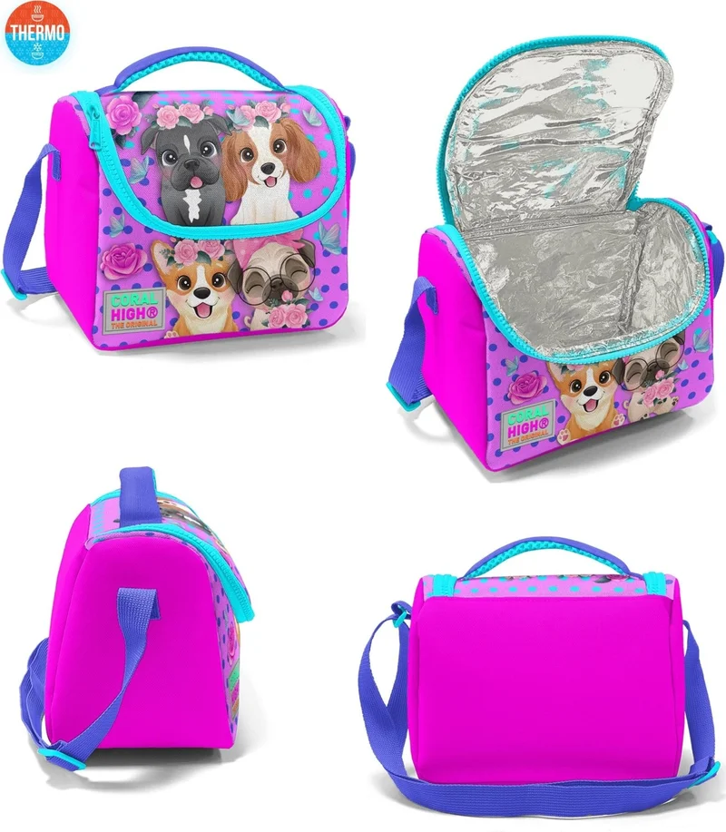 كورال هاي Kids Pink Dog Pattern 3-Piece Bag Set 23750