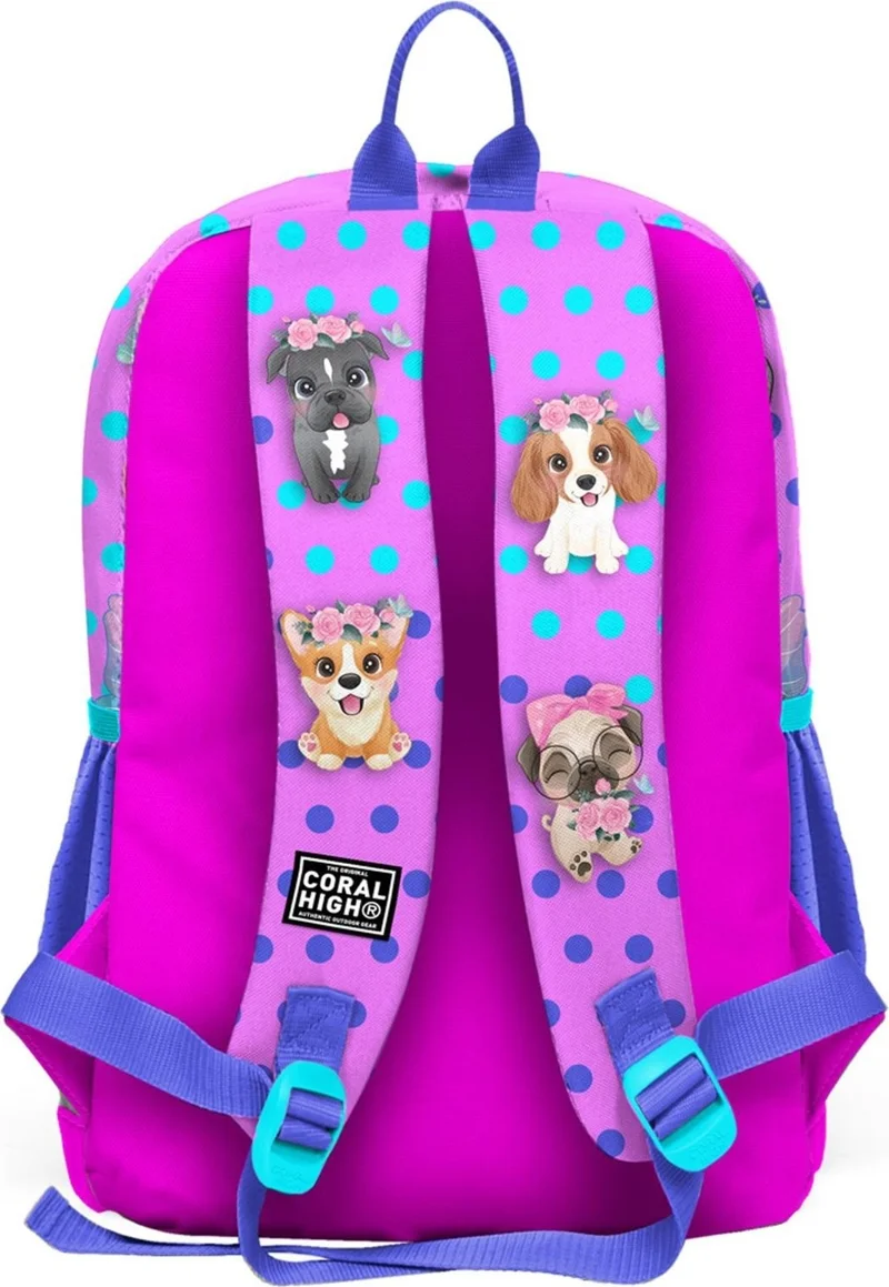 كورال هاي Kids Pink Dog Pattern 3-Piece Bag Set 23750