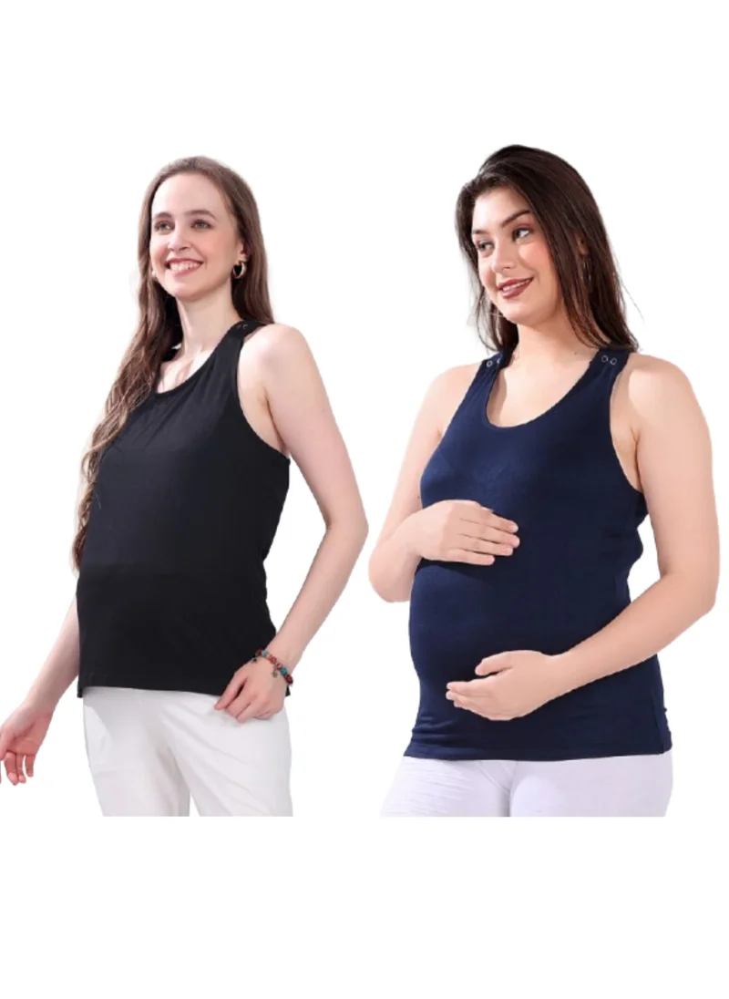 TUMMY TUMMY Maternity and Nursing Tank Top Combo Pack  of 2