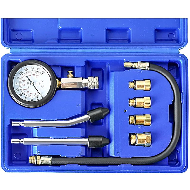 DASBET Petrol Gas Engine Cylinder Compression Tester 0-300 PSI 3" Gauge Kit Auto Tool with O Ring