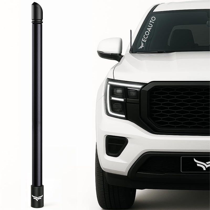 EcoAuto Universal Radio Truck Antennas 12 Flexible Fit for Ford Dodge GMC Chevy Jeep 2007 Perfect Truck Accessories for Men Anti Theft Carwash Safe Essential Ford f150 Accessories