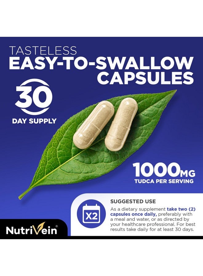 Nutrivein Nutrivein Premium TUDCA+ Liver Support Supplement 1000mg - 30 Day Supply (60 Caps): TUDCA Supplement Bile Salts for Liver Wellness - Image 5