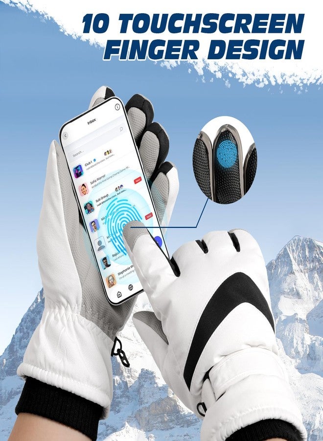 Pleneal Winter Ski Gloves Women Men, Windproof Waterproof Gloves with Warm Touchscreen Thermal Lining Anti-Slip for Work Cycling Motorcycle Snowboarding - Image 2
