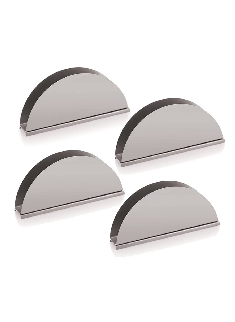FINALITY finality Hotelware Stainless Steel Matt Finish D Shape with Base Napkintisue Holder Set of 4  - Image 1