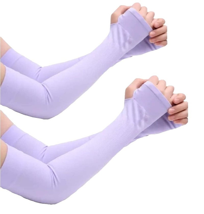 NESVIB 2 Pairs Biker/Sports Full Arm Fingerless Sleeves Gloves for UV, Dust, Summer, Sun Protection for men and Women - Image 1