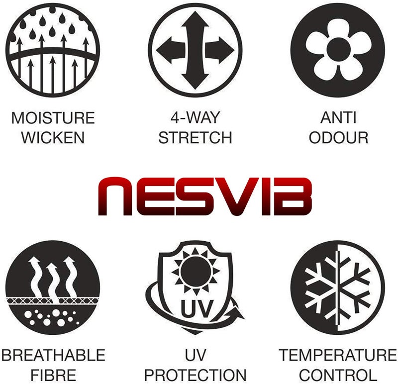 NESVIB 2 Pairs Biker/Sports Full Arm Fingerless Sleeves Gloves for UV, Dust, Summer, Sun Protection for men and Women - Image 5