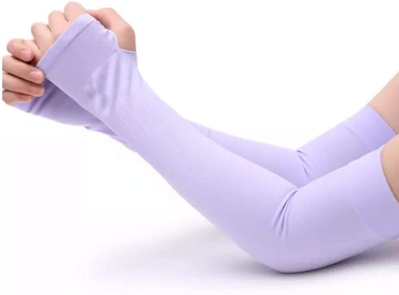 NESVIB 2 Pairs Biker/Sports Full Arm Fingerless Sleeves Gloves for UV, Dust, Summer, Sun Protection for men and Women - Image 2