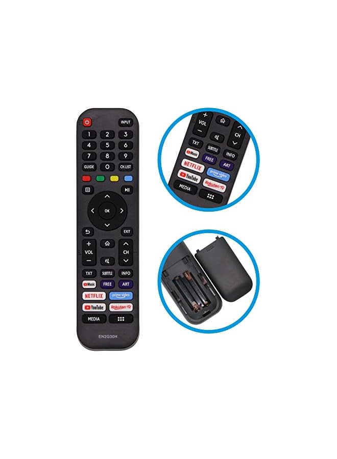 The Bros Replacement Hisense EN2G30H/EN2A30 Universal VIDAA TV Remote - Instant Replacement with Netflix, Prime Video, YouTube & Rakuten TV Hotkeys, No Setup, Lightweight Design for All Hisense Smart TVs - Image 5