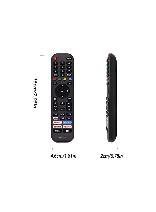 The Bros Replacement Hisense EN2G30H/EN2A30 Universal VIDAA TV Remote - Instant Replacement with Netflix, Prime Video, YouTube & Rakuten TV Hotkeys, No Setup, Lightweight Design for All Hisense Smart TVs - Image 4