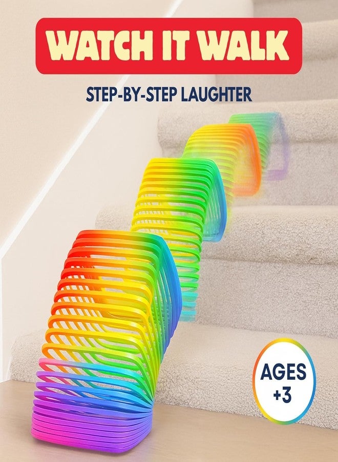 MALLEXO Square Shape Bouncy Magic Spring Toy for Kids 3+ | Rainbow Multicolor Slinky Expandable Stretchy Spring Stress Relief Toys for Boys, Girls and Adults | Fun Activity Toy & Decoration Items - Image 3