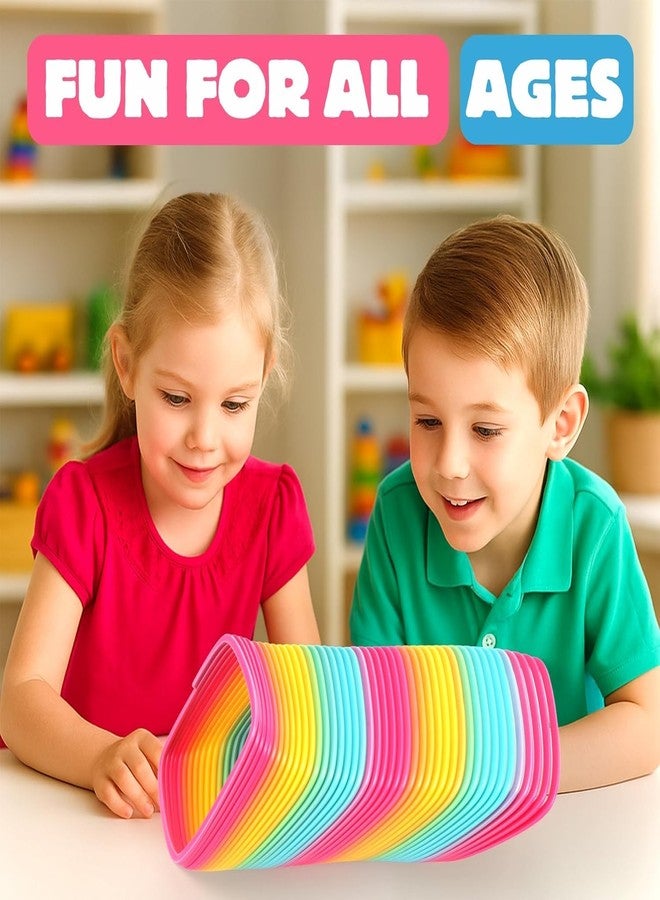 MALLEXO Square Shape Bouncy Magic Spring Toy for Kids 3+ | Rainbow Multicolor Slinky Expandable Stretchy Spring Stress Relief Toys for Boys, Girls and Adults | Fun Activity Toy & Decoration Items - Image 5