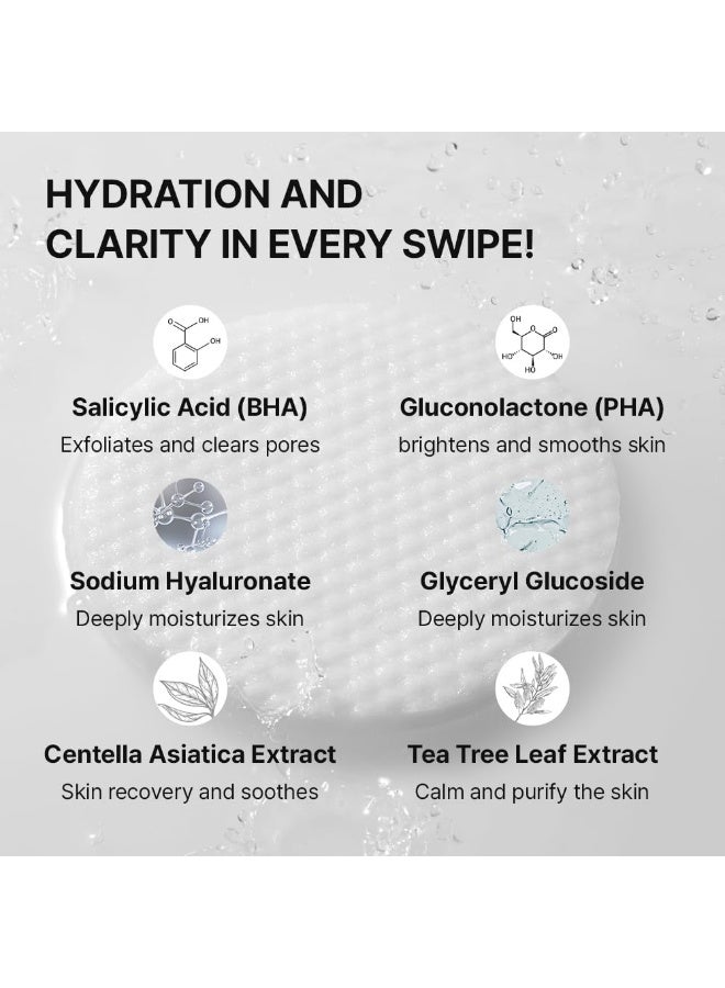 نيدلي وسادات تونر يومية I لتقشير الوجه مع BHA وPHA، ترطيب عميق، تقليل المسام للوجه، سنتيلا، شجرة الشاي، خلاصة عالية الكثافة، وسادة قطنية كبيرة جدًا، للعناية بالبشرة الكورية (80 قطعة) - Image 2