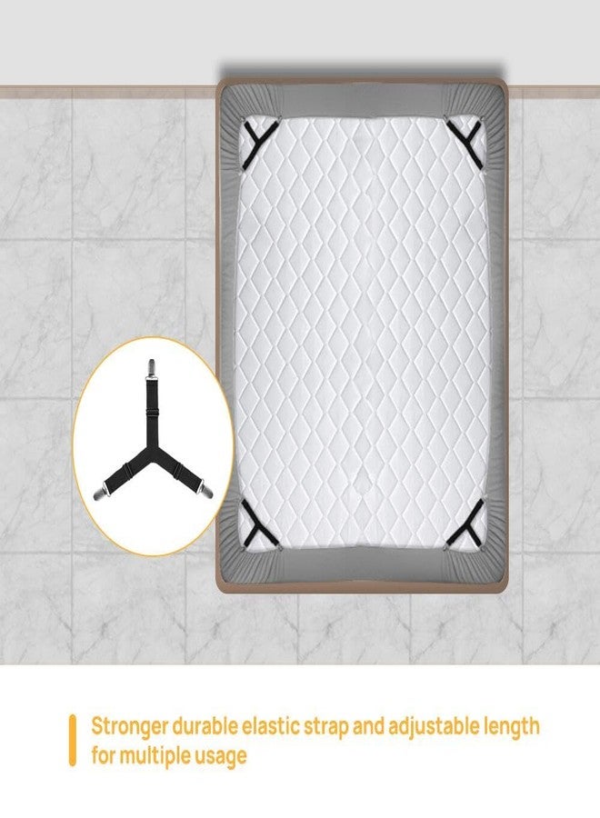 FGY Bed Sheet Straps Adjustable Elastic Fasteners with Metal Clips for Tablecloth Bedding - Image 3