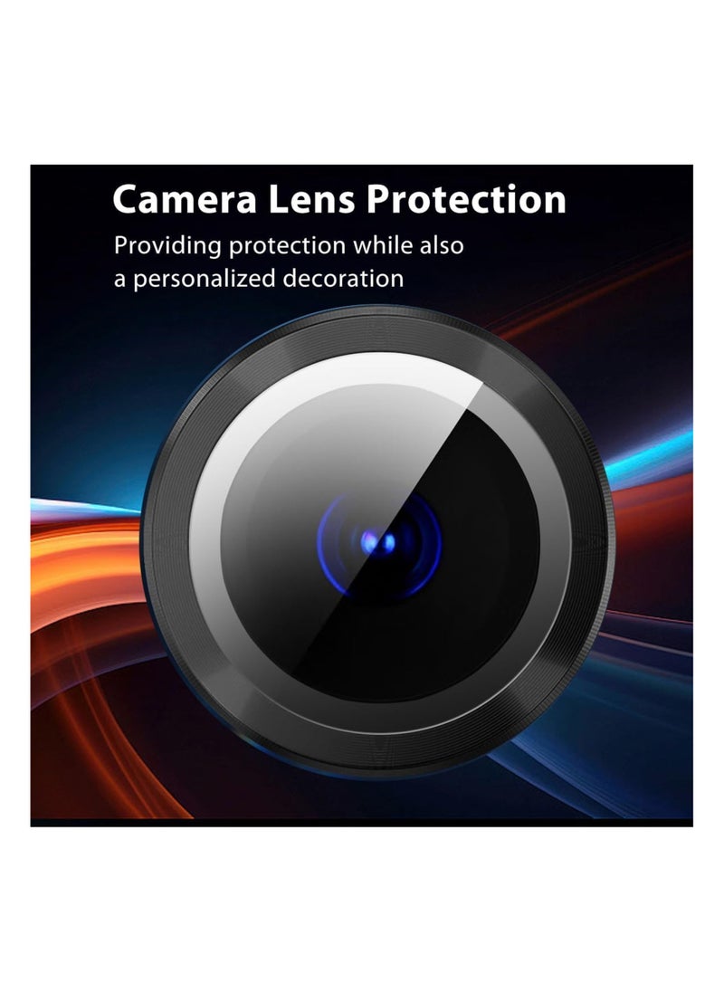 Waldic Samsung Galaxy A55 5G Camera Lens Protector, Scratch-Resistant HD Clarity Ultra-Thin 9H Tempered Glass with Aluminium Edging, Individual Metal Lens Cover - Black  - Image 2