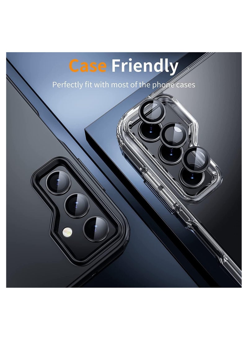 Waldic Samsung Galaxy A55 5G Camera Lens Protector, Scratch-Resistant HD Clarity Ultra-Thin 9H Tempered Glass with Aluminium Edging, Individual Metal Lens Cover - Black  - Image 4
