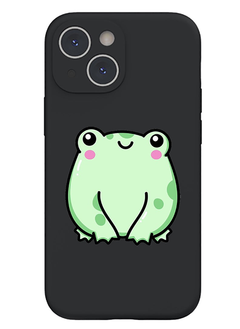 Theodor Protective Slim Fit Case Liquid Silicone Cover with Full Body Protection Anti-Scratch Shockproof Case For iPhone 14 Black  - Good times copy  - Image 1