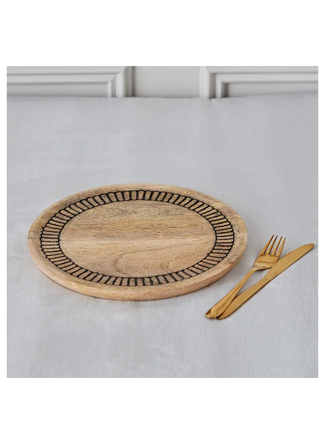 هوم بوكس طبق خشبي بنمط ترابي  سم