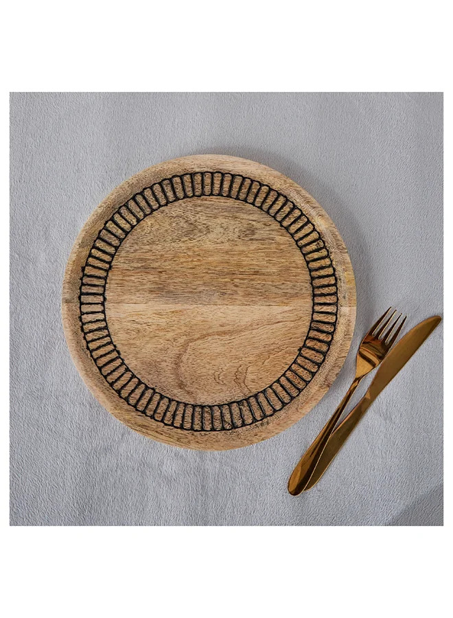 هوم بوكس طبق خشبي بنمط ترابي  سم